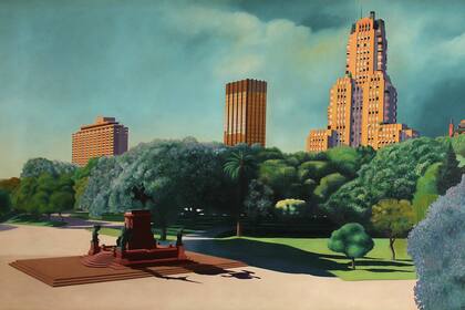 "Plaza San Martín", pintura de Nicolás García Uriburu, artista elegido por Roldán Moderno para su Cabinet