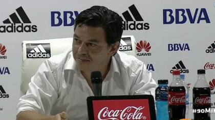 Gallardo, durante la conferencia de prensa que brindó en el Monumental
