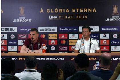 Gallardo y Armani, durante la conferencia de prensa