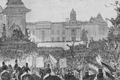 Garibaldi fue recibido en Londres por una multitud entusiasta que quería celebrar al héroe italiano