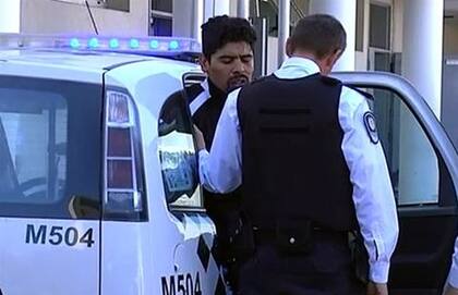 Gastón Aguirre, en un arresto posterior al intento de robo en La Boca