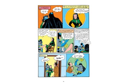 Primera aparición de Gatúbela en Batman número 1 (1940), con guión de Bill Finger y dibujos de Bob Kane y Jerry Robinson.