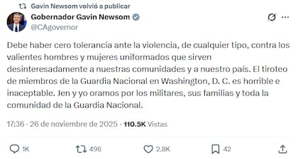 Gavin Newsom consideró el ataque como "horrible e inaceptable"