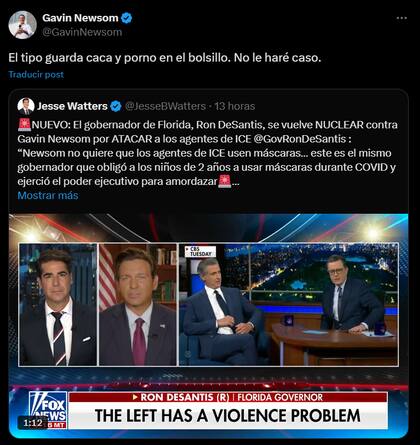 Gavin Newsom cruzó a Ron DeSantis tras las críticas y le señaló que no le haría caso