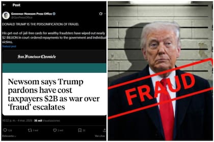 Gavin Newsom vuelve a señalar a Trump como fraude en un nuevo posteo de redes sociales