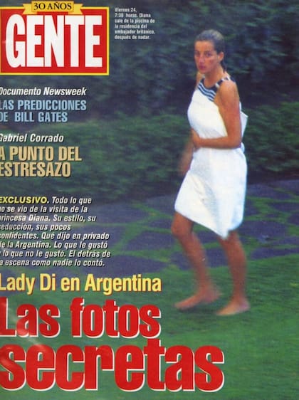 GENTE llevó a su portada “las fotos secretas" de Lady Di en la Argentina. Aquellas tomas exclusivas mostraban el costado más íntimo de su viaje y circularon por todo el mundo.