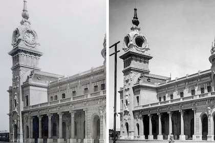 Estación de Mar del Plata Sud, con y sin reloj.