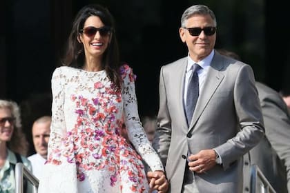 George Clooney y Amal hoy por la mañana, luego de la boda
