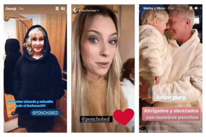 Georgina Barbarossa, Dani La Chepi, Marley y Mirko, Noelia Marzol, Flavia Palmiero y Barby Franco también posaron con el poncho que está de moda