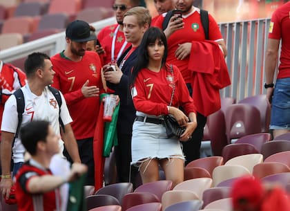 Georgina Rodríguez, presente en el partido de Portugal con Marruecos en Moscú