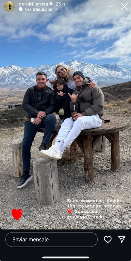 Geraldine de La Rosa, Marcelo Gallardo, Benjamín y Nahuel. Foto/Instagram: @gerald.larosa