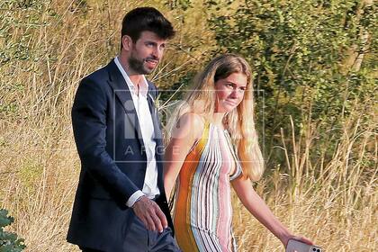 Gerard Pique and new girlfriend Clara Chía, pictured while attending a wedding on the Costa Brava in Catalunya, Spain, on August 20th 2022