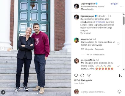 Gerard Piqué visitó la Universidad de Harvard