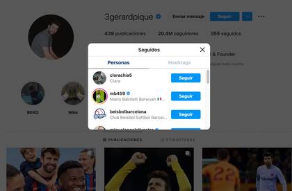 Gerard Piqué ya sigue en Instagram al supuesto perfil de su novia