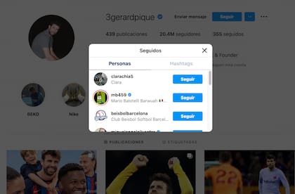 Gerard Piqué ya sigue en Instagram al supuesto perfil de su novia