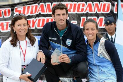 Germán Chiaraviglio con su mamá, Miriam, y su hermana, Valeria