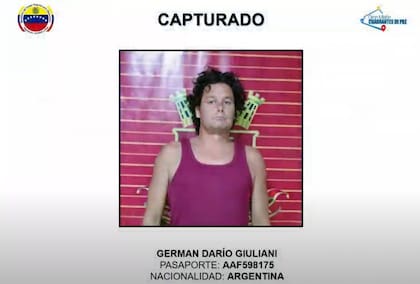 Germán Darío Giuliani, el argentino detenido en Venezuela