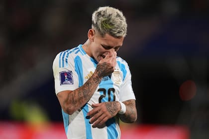 Gianluca Prestianni vistiendo la camiseta de la selección argentina, durante un Sub 20 en Santiago de Chile, el año pasado