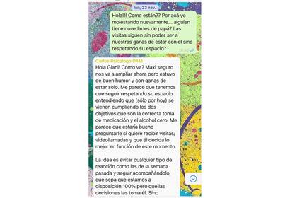 Giannina Maradona había hecho público el chat donde manifestaba su deseo de visitar a su papá, pero el médico le dijo que esa decisión la tenía que tomar Diego