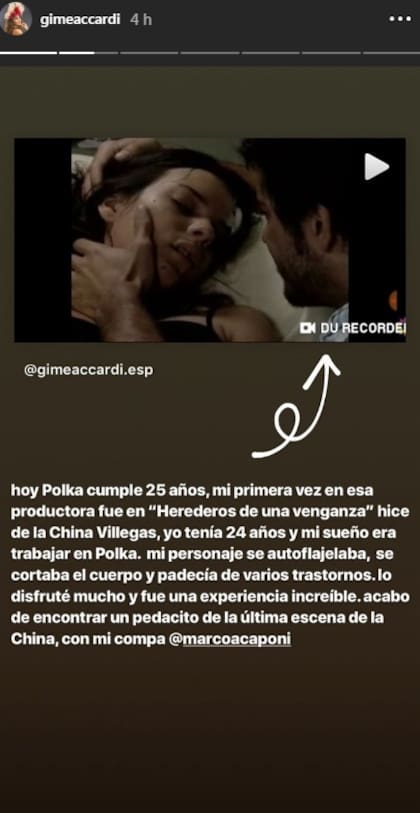 Gimena Accardi rememoró su primera experiencia en la productora fundada por Suar