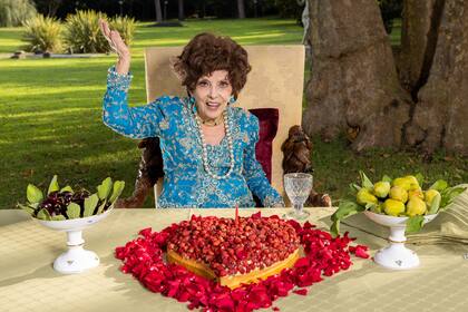 Gina Lollobrigida, durante sus festejos por los 95 años, el 11 de julio, en Roma
