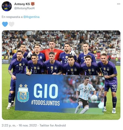 Gio Lo Celso y el recuerdo de sus compañeros tras perderse el Mundial por una lesión