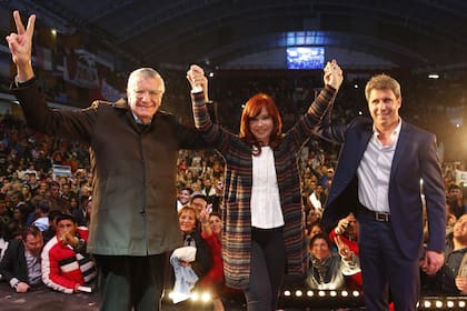Gioja, Fernández de Kirchner y Uñac, antes del enfrentamiento entre los dos líderes peronistas