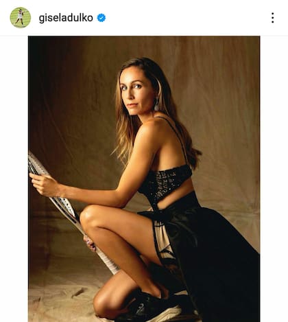 Gisela Dulko en una producción de fotos para la revista Para Ti