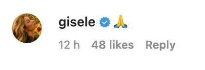 Gisele comentó una publicación en Instagram sobre parejas comprometidas