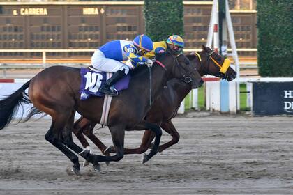 Giustino derrotó por la cabeza a Nooresh en el Gran Premio Polla de Potrillos, en Palermo.