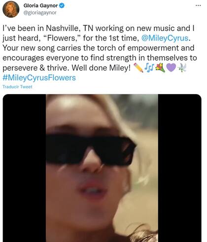 Gloria Gaynor también alabó el trabajo de Miley Cyrus
