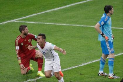 Gol de Chile para una impensado éxito contra el campeón mundial vigente, España.