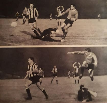 Gol de Roque Avallay para Independiente a Peñarol, en la final de la Copa Libertadores de 1965; el Rojo ganó 4 1 y se consagró campeón