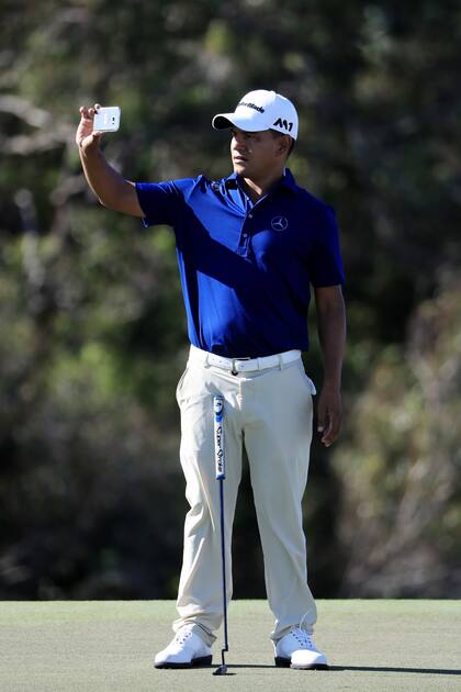 Gómez, hoy durante el Pro Am en Kapalúa