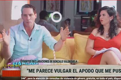 Gonzalo Valenzuela se quejó con vehemencia en un programa de sexo del apodo que le pusieron, Manguera, que le resulta "vulgar"
