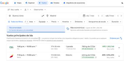 Google Flights es una herramienta abierta de Google que permite encontrar los vuelos más baratos