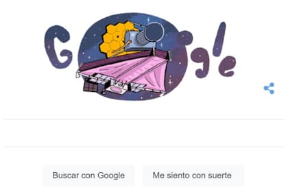 Google homenajeó en su doodle al telescopio James Webb en el espacio, este miércoles 12 de julio