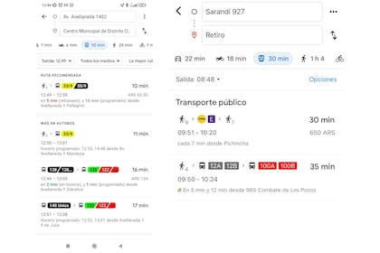 Google Maps ahora ofrecerá más información sobre el transporte público en el AMBA