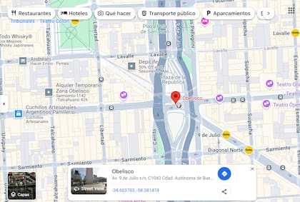Google Maps muestra el código postal de un determinado punto con la letra C adelante