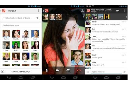 Google ofrece su Hangout para Android y PC, que permite llamadas y videollamadas