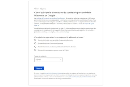 Google ofrece un formulario para pedirle que elimine fotos nuestras de sus resultados de búsqueda