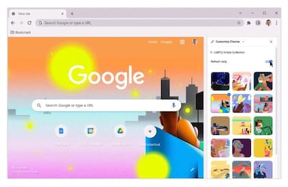 Google permite modificar el fondo del buscador a través del ícono del lápiz que está en el extremo inferior derecho