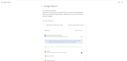 Google Takeout permite descargar toda la información de los servicios de Google, incluido el Gmail