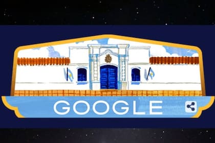 Google también ofreció su Doodle por el Día de la Independencia de la Argentina con fondo oscuro