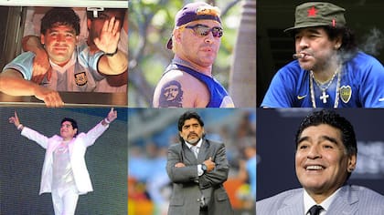 Gordo, flaco, rubio, morocho. Diego Maradona y 20 años como exfutbolista que parecieron muchos más