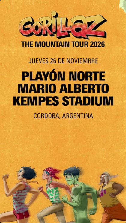 Gorillaz anunció su show en Córdoba