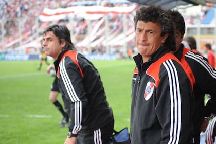 Gorosito, en su último instante como DT de River / Foto. Mauro Alfieri