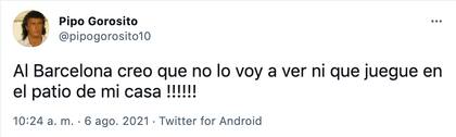 Gorosito, enojado por la salida de Messi del Barcelona