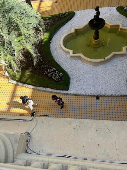 Grabación de un spot para las Fiestas en la Casa Rosada