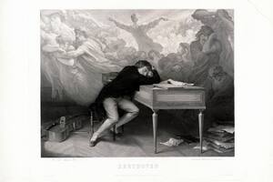 Grabado de François Joseph Aimé de Lemud, según un dibujo propio, impreso y publicado por Goupil, en París 1863